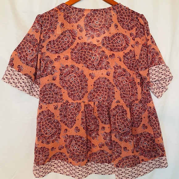 Knox Rose Sheer Pink Paisley Babydoll BOHO - Picture 4 of 5